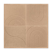 Desert Bloom Acoustic wall art Sand - Arches and Circle in PET Felt - Front View - 100x100cm
