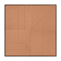Emerald Abyss Acoustic wall art Cognac - Geometric Abstract in PET Felt - Front View - 100x100cm