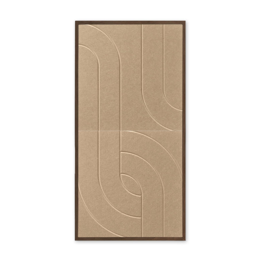 Eternal Bloom Acoustic wall art Sand - Vertical Arches in PET Felt - Front View - 50x100cm