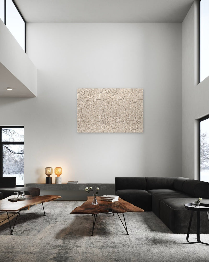 Focus, geen galm, akoestische wand van 6 viltpanelen in Thuiskantoor-stijl, 150 x 100 cm