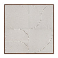 Forest Reverie akoestisch schilderij in beige - cirkels en bogen in PET-vilt - vooraanzicht - 100x100cm