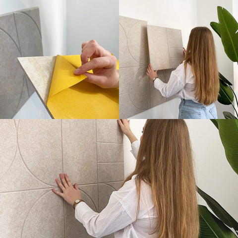 Installatie van zelfklevend akoestisch designpaneel in 3 stappen – Maeven Art. Pet Vilt