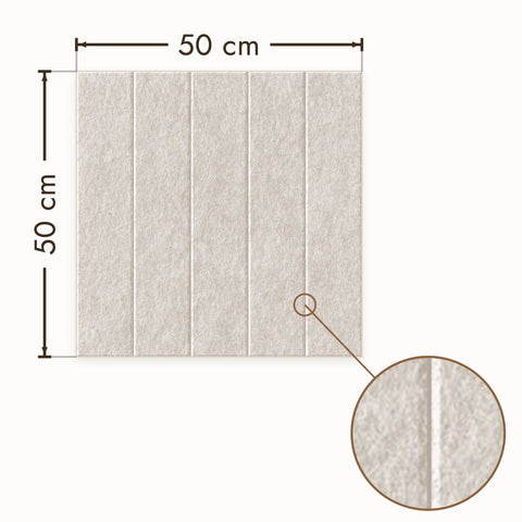 Loa V akoestisch wandpaneel van PET-vilt in beige, afmetingen 50 bij 50 cm