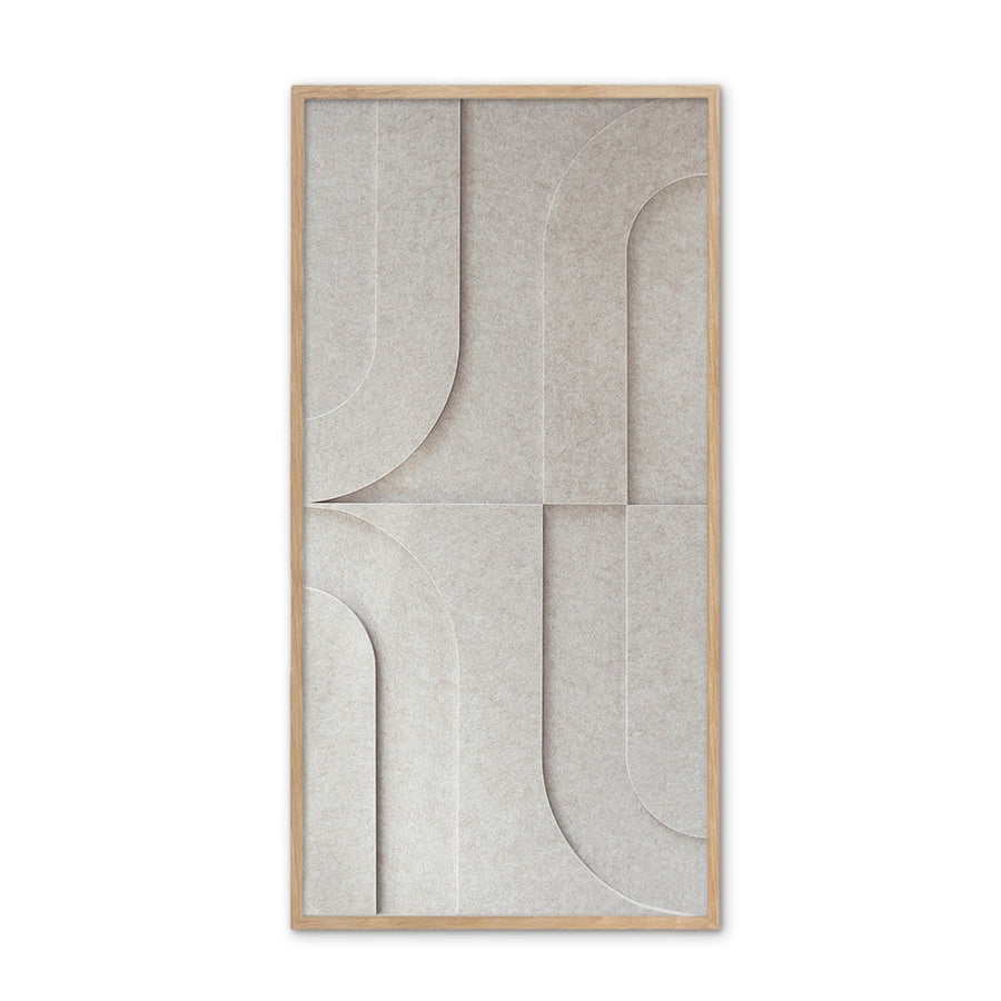 Maya I 3d akoestisch schilderij vilt 0.5x1.00m – Zelfklevend PET Vilt Maeven art Beige