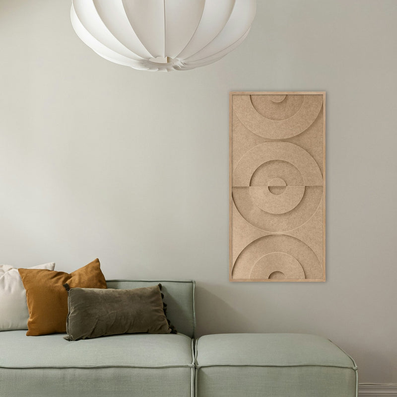 Maya II – akustisches 3D-Sandbild – architektonisches Relief – für das Schlafzimmer über dem Bett – 50 x 100 cm