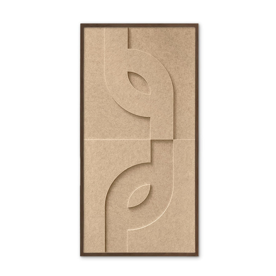 Maya V 3d akoestisch schilderij vilt 0.5x1.00m – Zelfklevend PET Vilt Maeven art beige