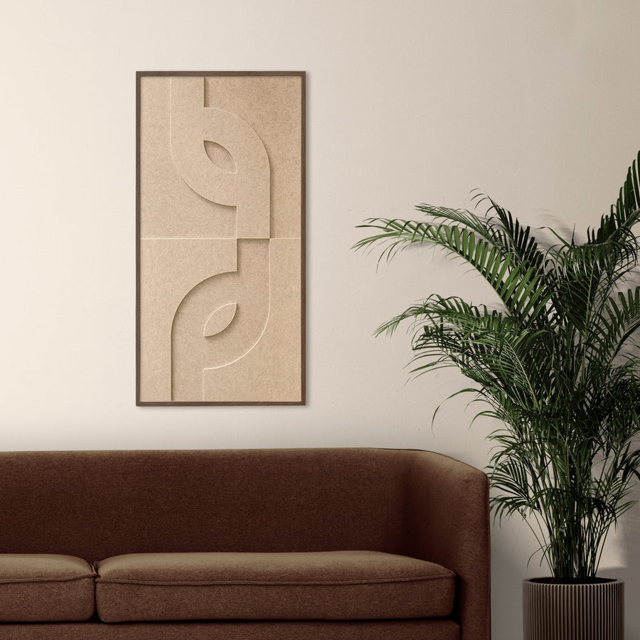 Maya V akoestisch 3D schilderij in vilt – 50x100 cm, styling detail