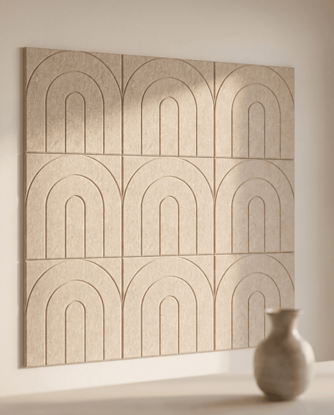 Maya VII akoestische kunst in zand, detail van het vilten reliëf