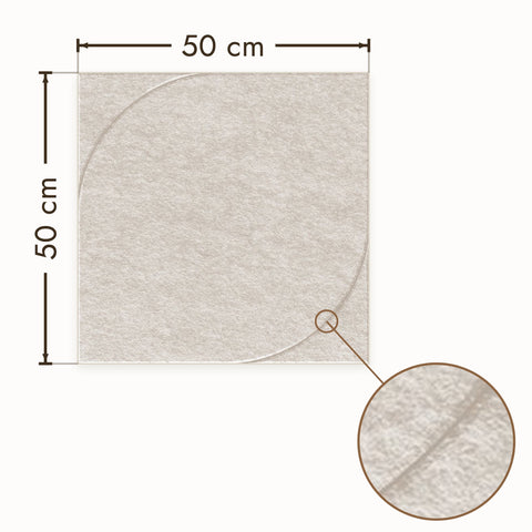 Sadé V akoestisch wandpaneel van PET-vilt in beige, afmetingen 50 bij 50 cm