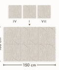 Akoestische wandpanelen uit de Sadé-serie gemixt tot een wand, PET-vilt in beige