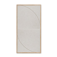 Silent Horizon akoestisch schilderij in beige - halve cirkels in PET-vilt - vooraanzicht - 50x100cm