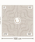 Waves Basin V akoestisch wandpaneel in vier draaistanden, PET-vilt in beige