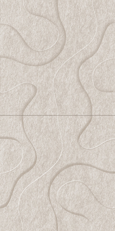 Waves Contour IV 3D akoestisch wandpaneel van PET-vilt — kleur Beige