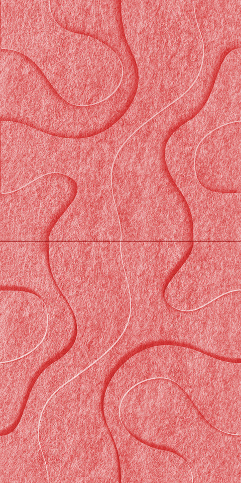 Waves Contour IV 3D akoestisch wandpaneel van PET-vilt — kleur Burgundy
