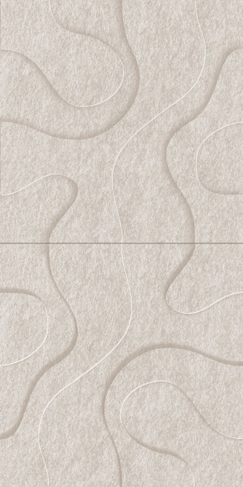 Waves Contour IV 3D akoestisch wandpaneel van PET-vilt — kleur Beige