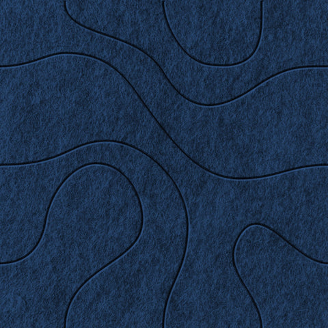 Waves Contour IV Akustikfilzplatte von PET-Filz Farbe: Navy