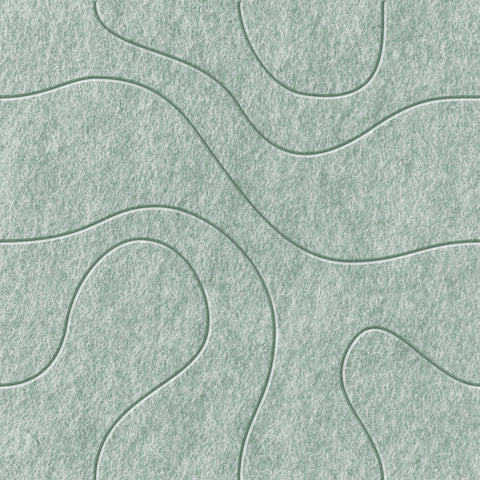 Waves Contour IV Akustikfilzplatte von PET-Filz Farbe: Sage Green