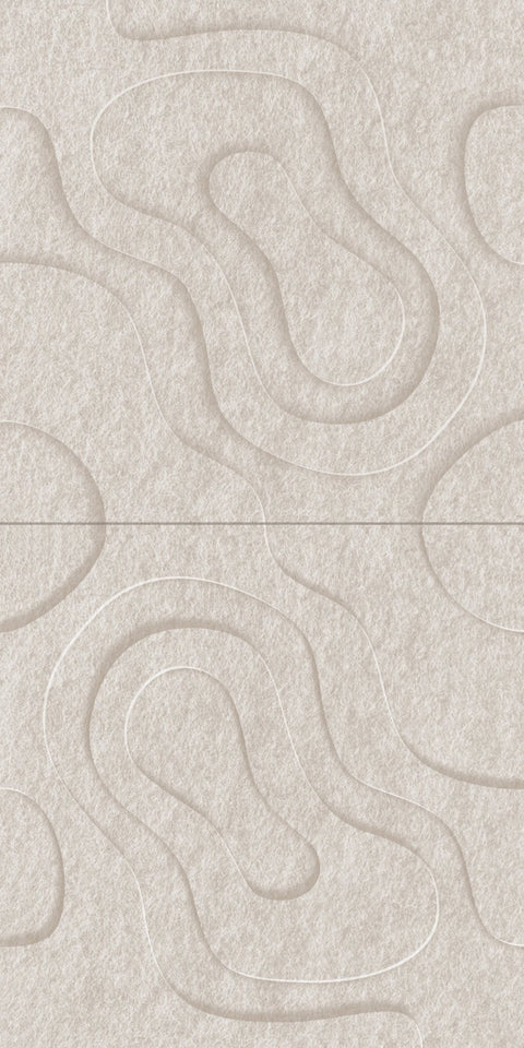 Waves Current VII 3D akoestisch wandpaneel van PET-vilt — kleur Beige