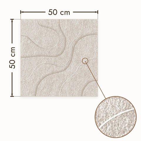 Waves Current VII akoestisch wandpaneel van PET-vilt in beige, afmetingen 50 bij 50 cm