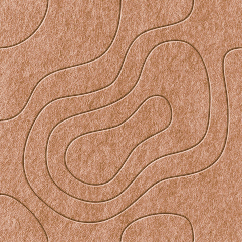 Waves Current VII Akustikfilzplatte von PET-Filz Farbe Cognac