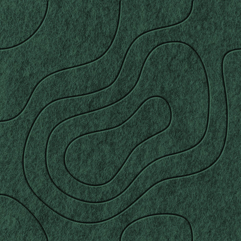 Waves Current VII Akustikfilzplatte von PET-Filz Farbe Deep Green