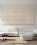 Waves Current VII 3D akoestische wandpanelen — sfeerimpressie loungekamer (Sand)