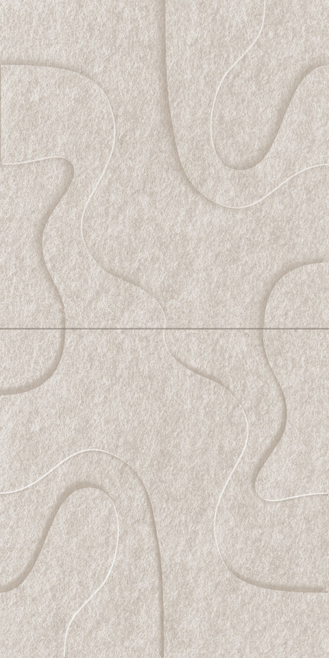 Waves Drift VI 3D akoestisch wandpaneel van PET-vilt — kleur Beige