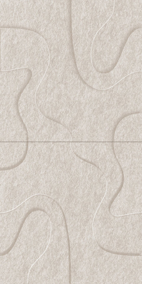 Waves Drift VI 3D akoestisch wandpaneel van PET-vilt — kleur Beige