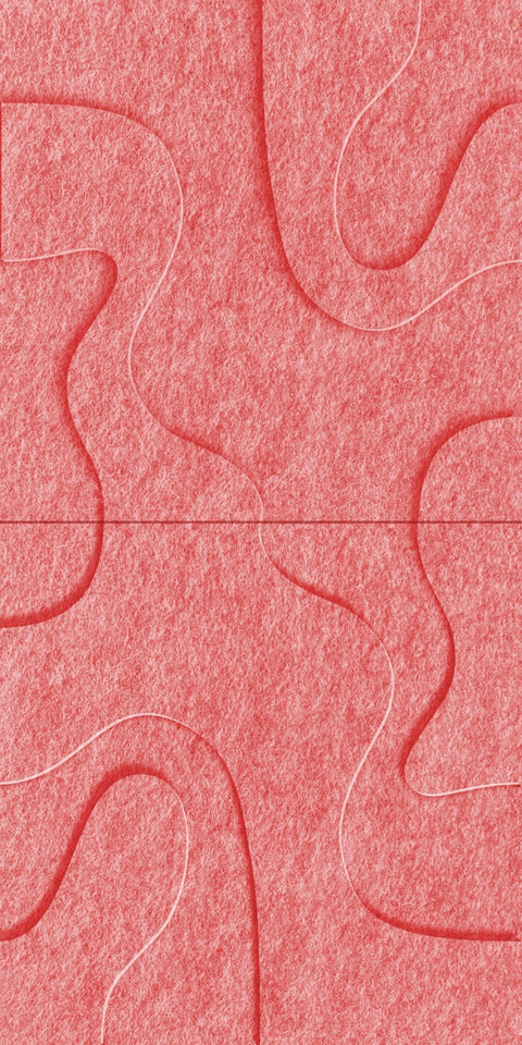 Waves Drift VI 3D akoestisch wandpaneel van PET-vilt — kleur Burgundy