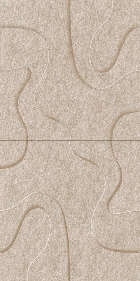 Waves Drift VI 3D akoestisch wandpaneel van PET-vilt — kleur Sand