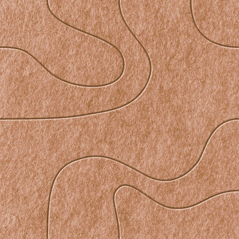 Waves Drift VI Akustikfilzplatte von PET-Filz Farbe Cognac