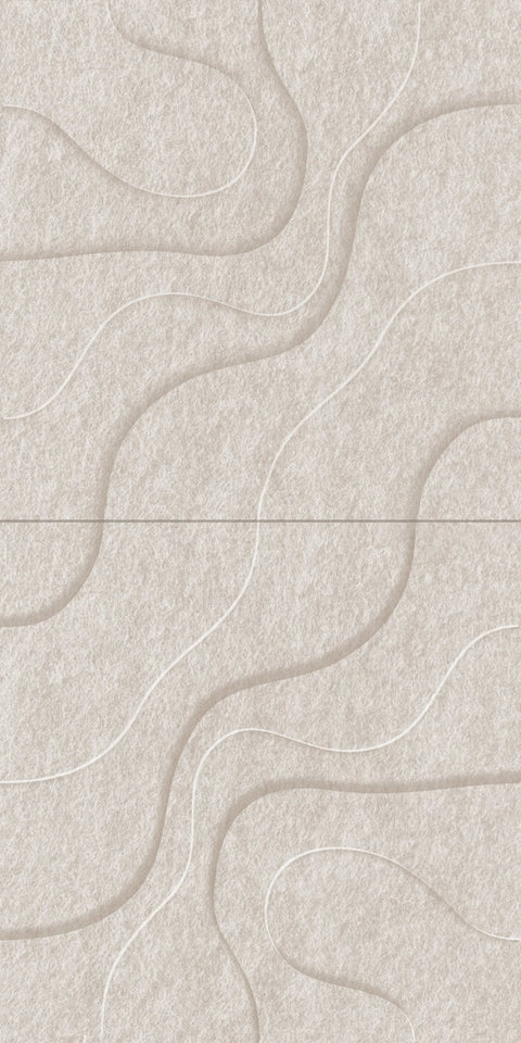 Waves Lagoon II 3D akoestisch wandpaneel van PET-vilt — kleur Beige
