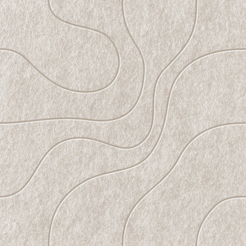 Waves Lagoon II Akustikfilzplatte von PET-Filz Farbe: Beige