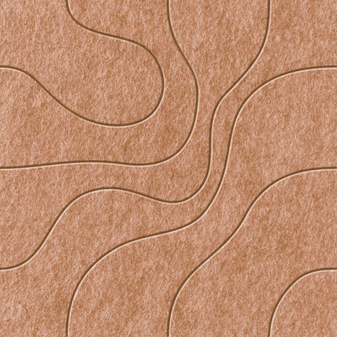 Waves Lagoon II Akustikfilzplatte von PET-Filz Farbe Cognac