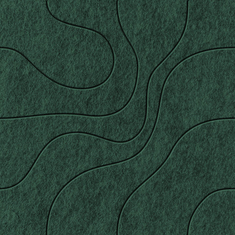 Waves Lagoon II Akustikfilzplatte von PET-Filz Farbe Deep Green