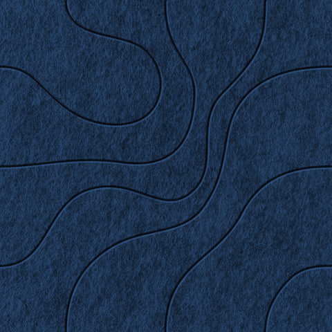 Waves Lagoon II Akustikfilzplatte von PET-Filz Farbe: Navy