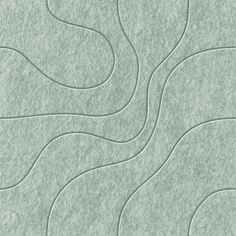 Waves Lagoon II Akustikfilzplatte von PET-Filz Farbe: Sage Green