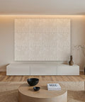 Waves Lagoon II akoestische wandpanelen — sfeerimpressie woonkeuken (Sand)