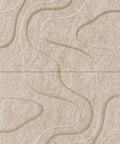 Waves Relief VIII 3D akoestisch wandpaneel van PET-vilt — kleur Sand