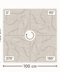 Waves Relief VIII akoestisch wandpaneel in vier draaistanden, PET-vilt in beige