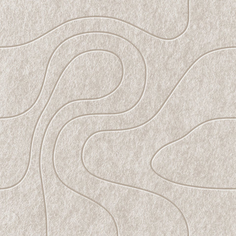 Waves Relief VIII Akustikfilzplatte von PET-Filz Farbe: Beige