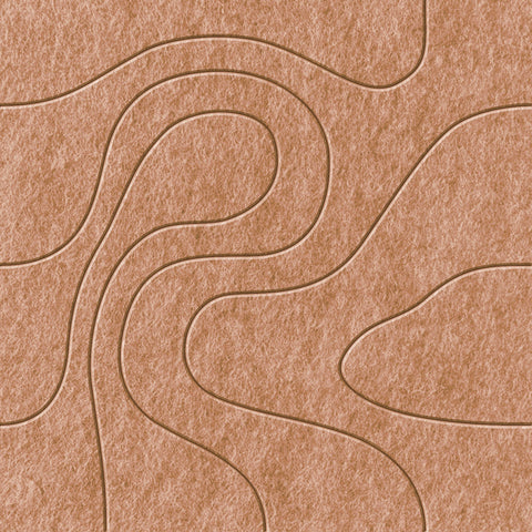 Waves Relief VIII Akustikfilzplatte von PET-Filz Farbe Cognac