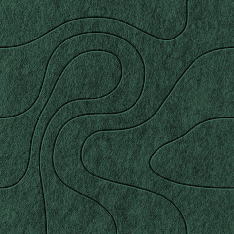 Waves Relief VIII Akustikfilzplatte von PET-Filz Farbe: Deep Green