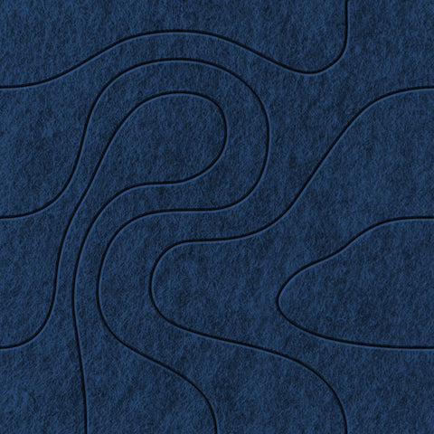 Waves Relief VIII Akustikfilzplatte von PET-Filz Farbe: Navy