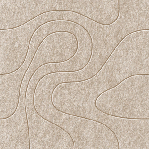 Waves Relief VIII Akustikfilzplatte von PET-Filz Farbe: Sand