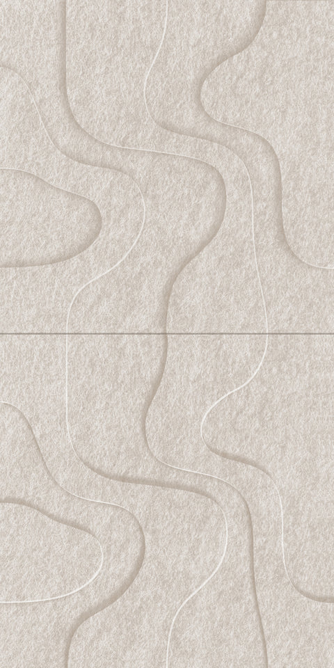 Waves Strata I 3D akoestisch wandpaneel van PET-vilt — kleur Beige
