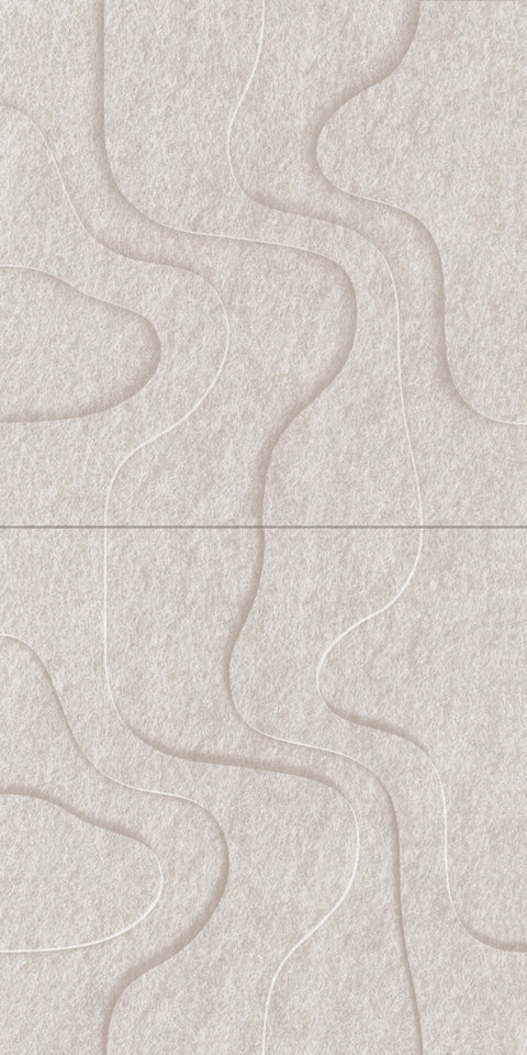 Waves Strata I 3D akoestisch wandpaneel van PET-vilt — kleur Beige