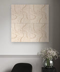 Waves Strata I 3D akoestische wandpanelen — sfeerimpressie klassiek interieur (Sand)
