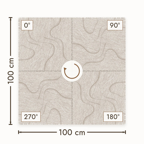 Waves Strata I akoestisch wandpaneel in vier draaistanden, PET-vilt in beige