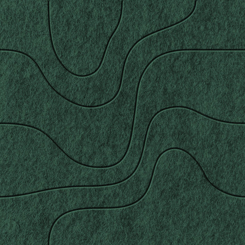 Waves Strata I akoestisch viltpaneel van PET-vilt — kleur Deep Green